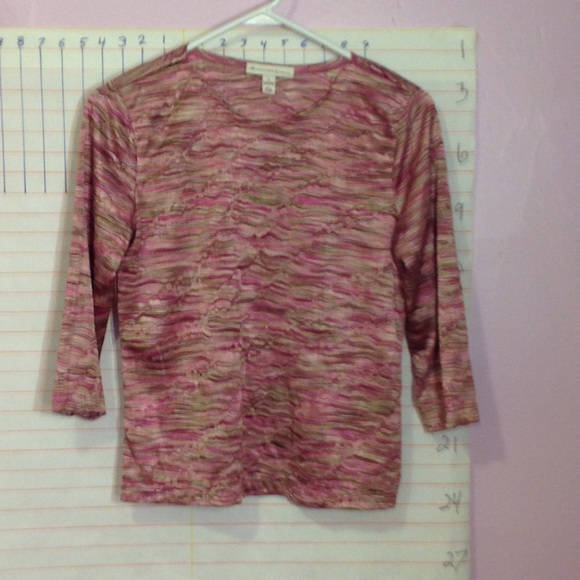 JM COLLECTION, women's top sz medium, petite, pinks - Picture 1 of 7